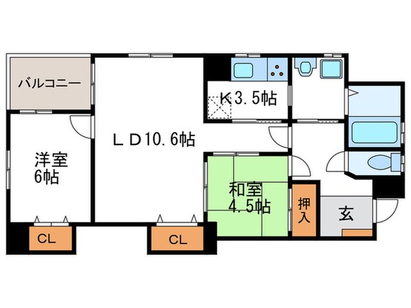 ツインクルコート桂ＥＡＳＴの物件間取画像